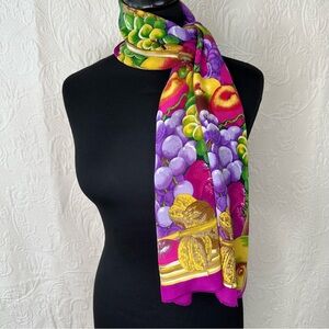 Oscar de la Renta Fruit Silk Oblong Scarf